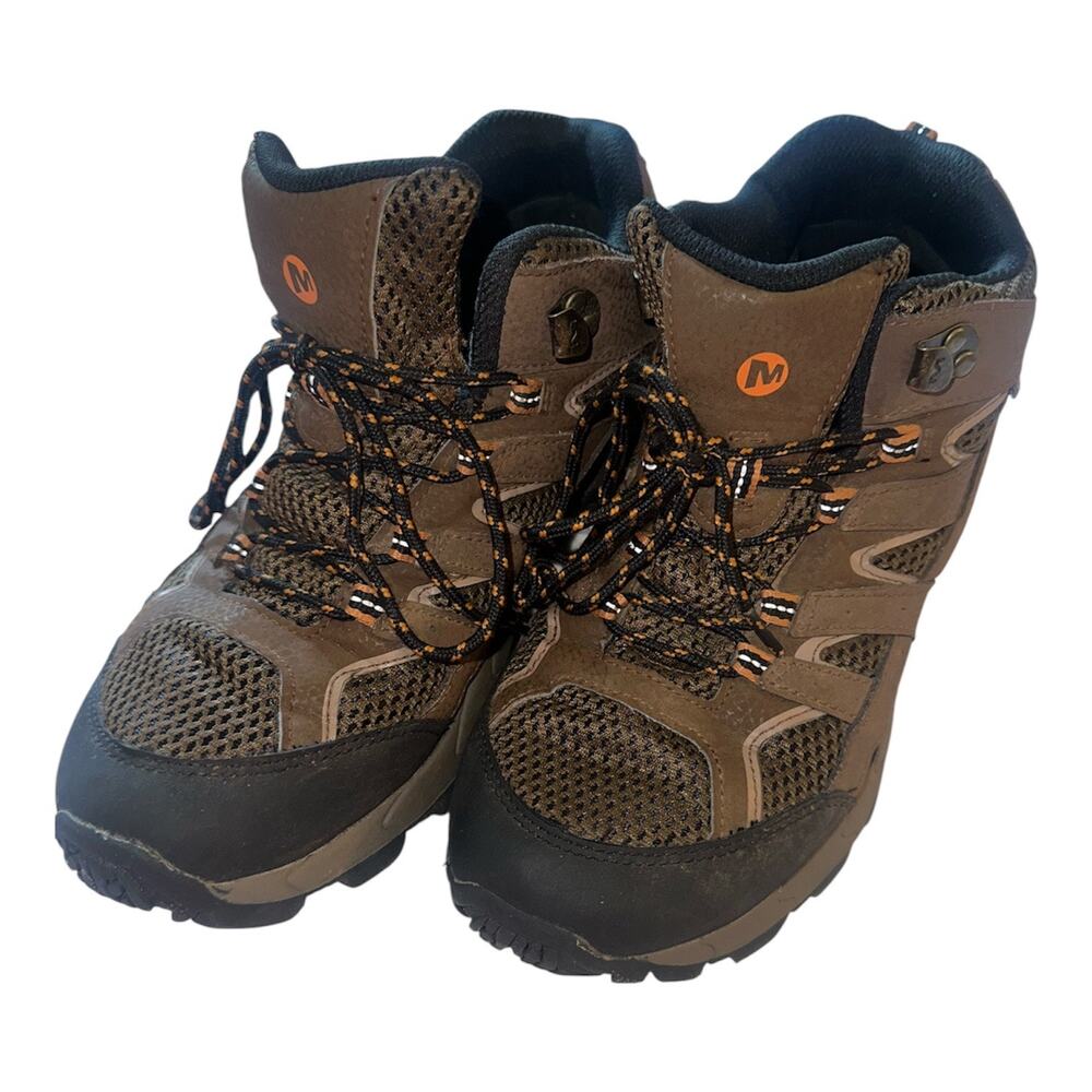 Merrell Waterproof Hiking Boots Womens 6.5 Brown Leather Mesh Trail Outdoor Shoe